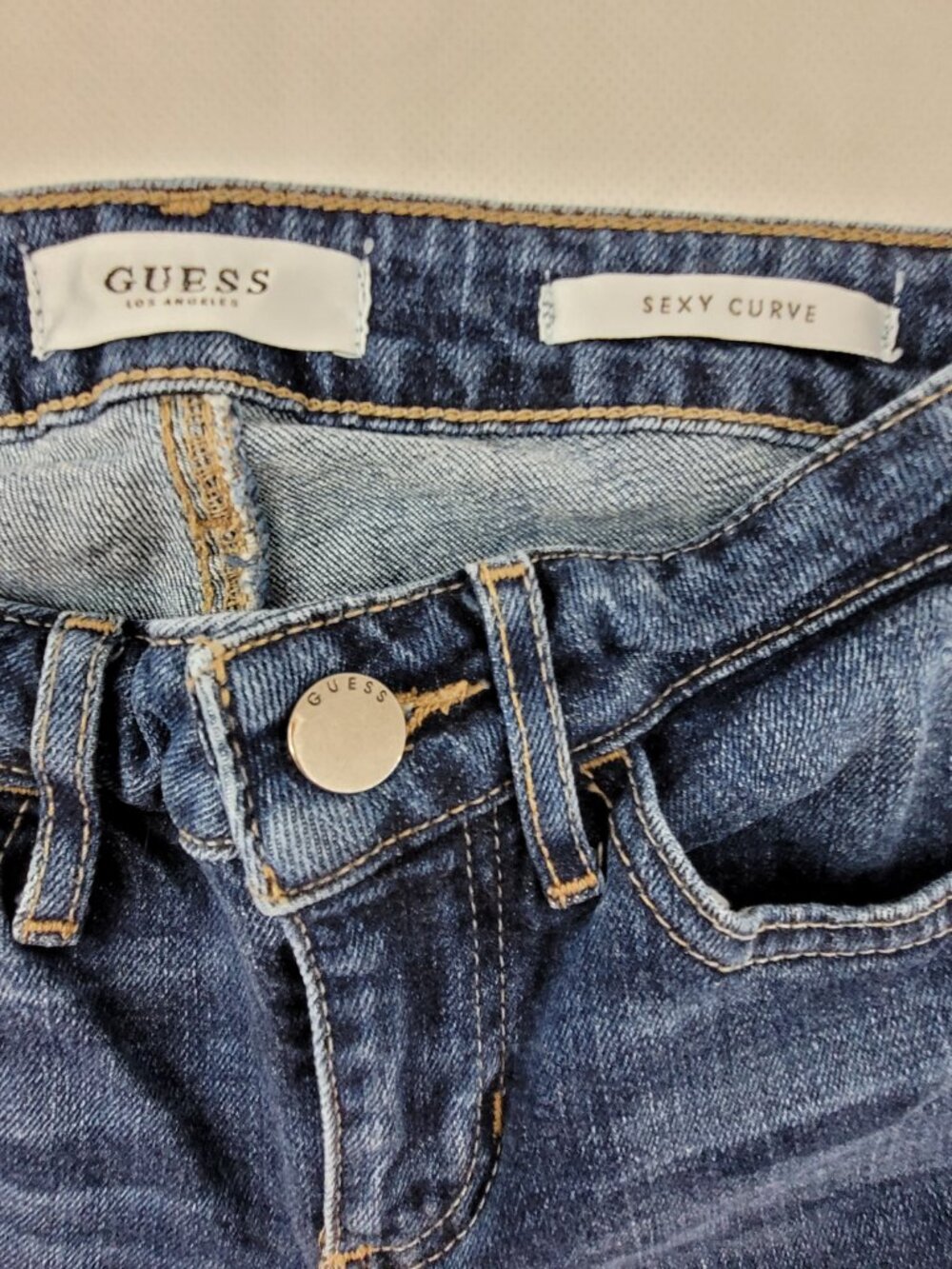 Guess Jeans Womens 24 Blue Denim Sexy Curve Skinny Stretch Studded Hardware Edgy - Picture 3 of 13